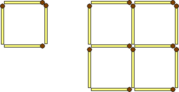 Задачи со спичками - 16 спичек, 6 квадратов Задачи со спичками - 16 спичек, 6 квадратов